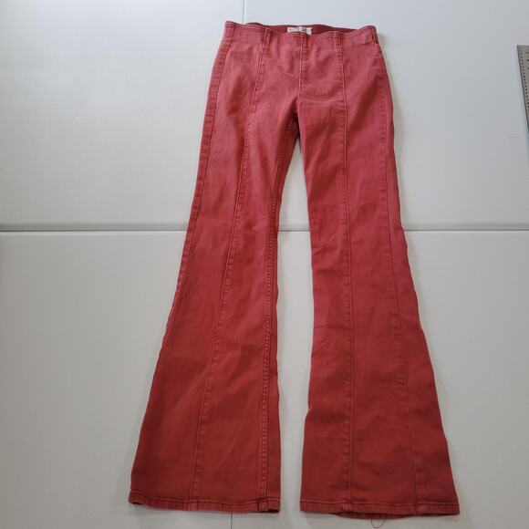 Free People We The Free Penny Pants Womens 28 Red Flare Boot Stretch - Picture 1 of 10